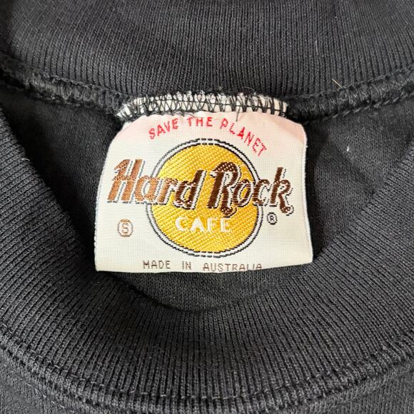 VTG Hard Rock Cafe Melbourne Save the Planet Crewneck S Black Embroidered Rare - Picture 4 of 7
